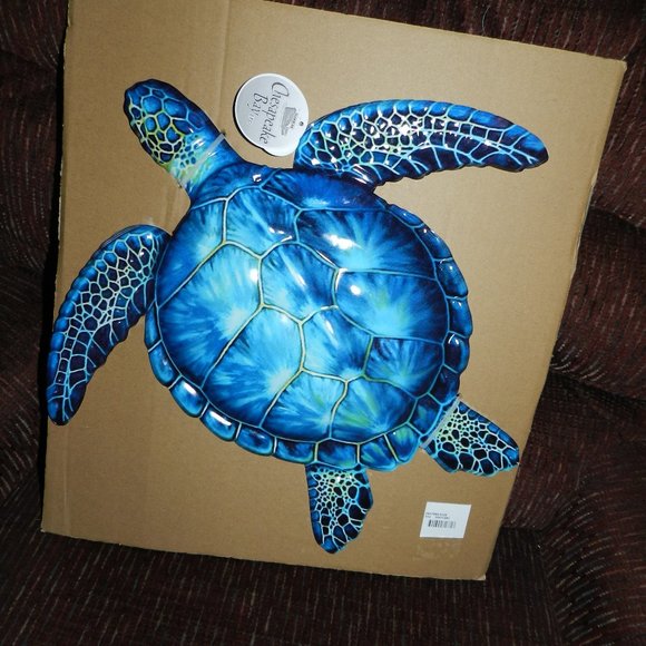 🆕Chesapeake Bay Blue Ocean Metal Coastal Art Sea Turtle Wall Sculpture NWT! - Picture 8 of 8